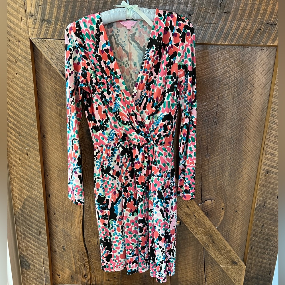 Lilly Pulitzer Faux Wrap Cotton/ Silk Dress - SMALL